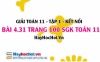 Bài 4.31 SGK Toán 11 tập 1 Kết nối tri thức